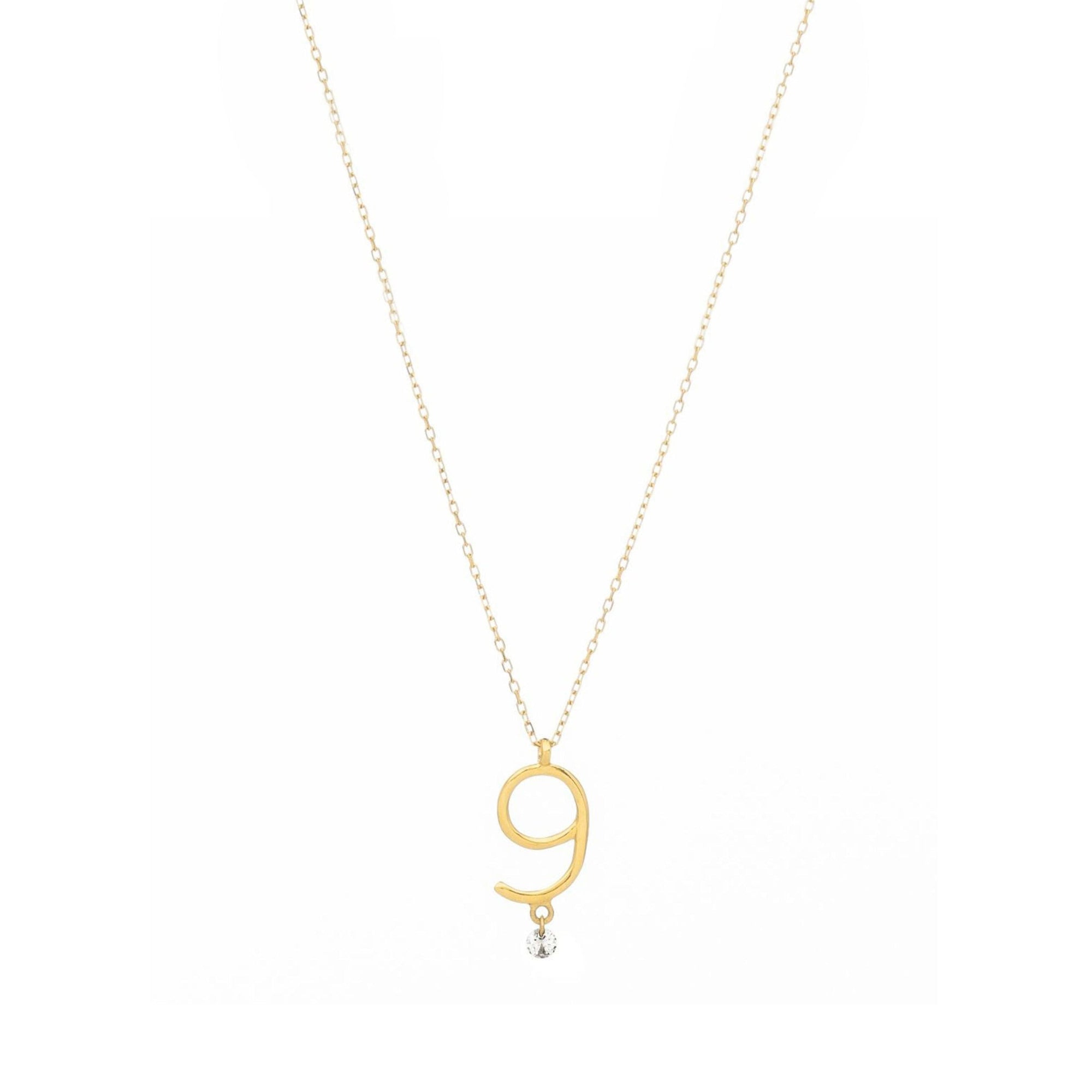 2qty RELIQUAT 580€/ QTY IN : 2-QTY OUT : 0- ST : 0% // Collier Chiffre numéro 9-Jaune