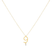 Collier Number N°9 serti d'un diamant - Or Jaune
