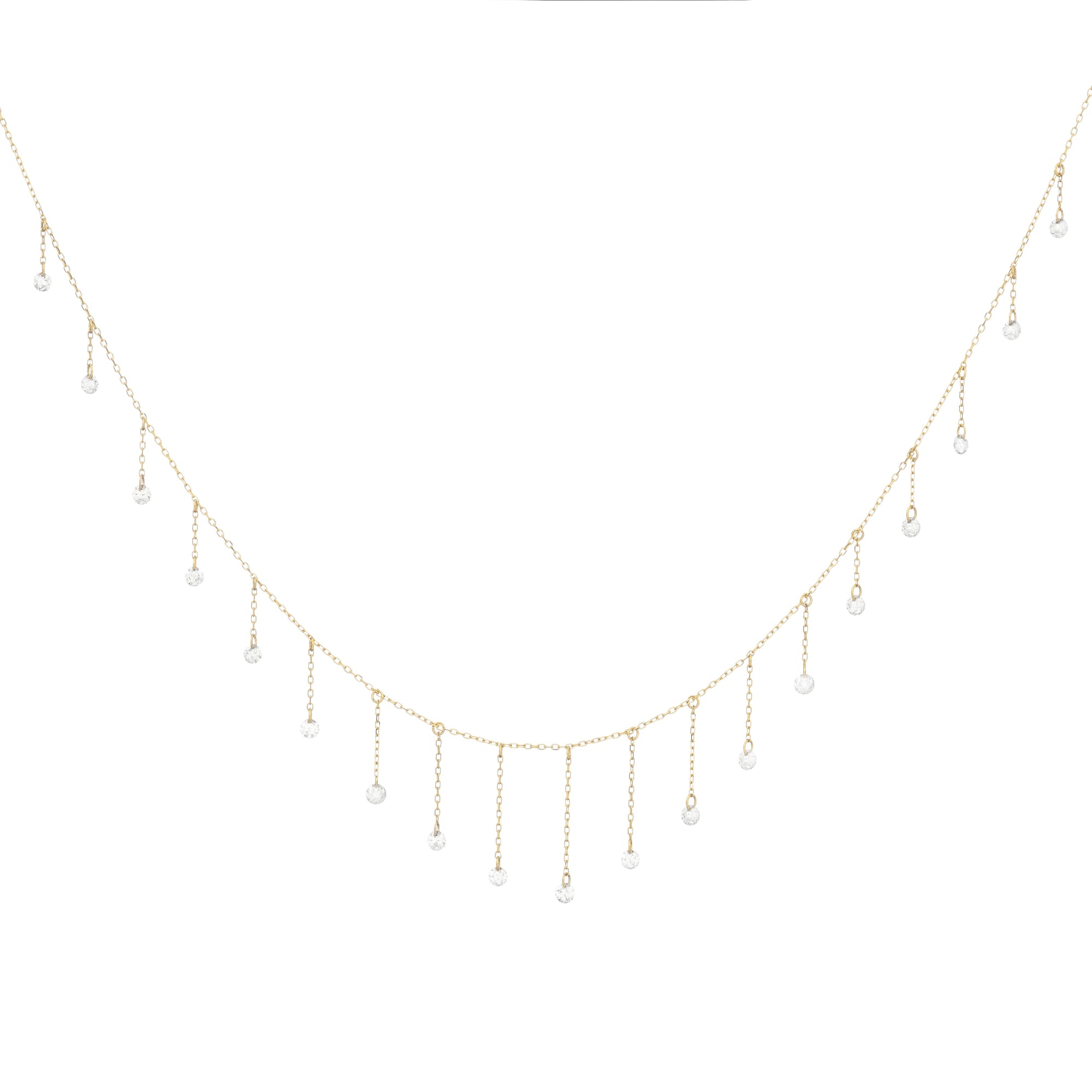 1qty NEW / Collier La Foule 19 diamants -Jaune