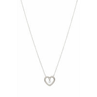 1qty NEW / Collier cœur 1 diamant -Blanc