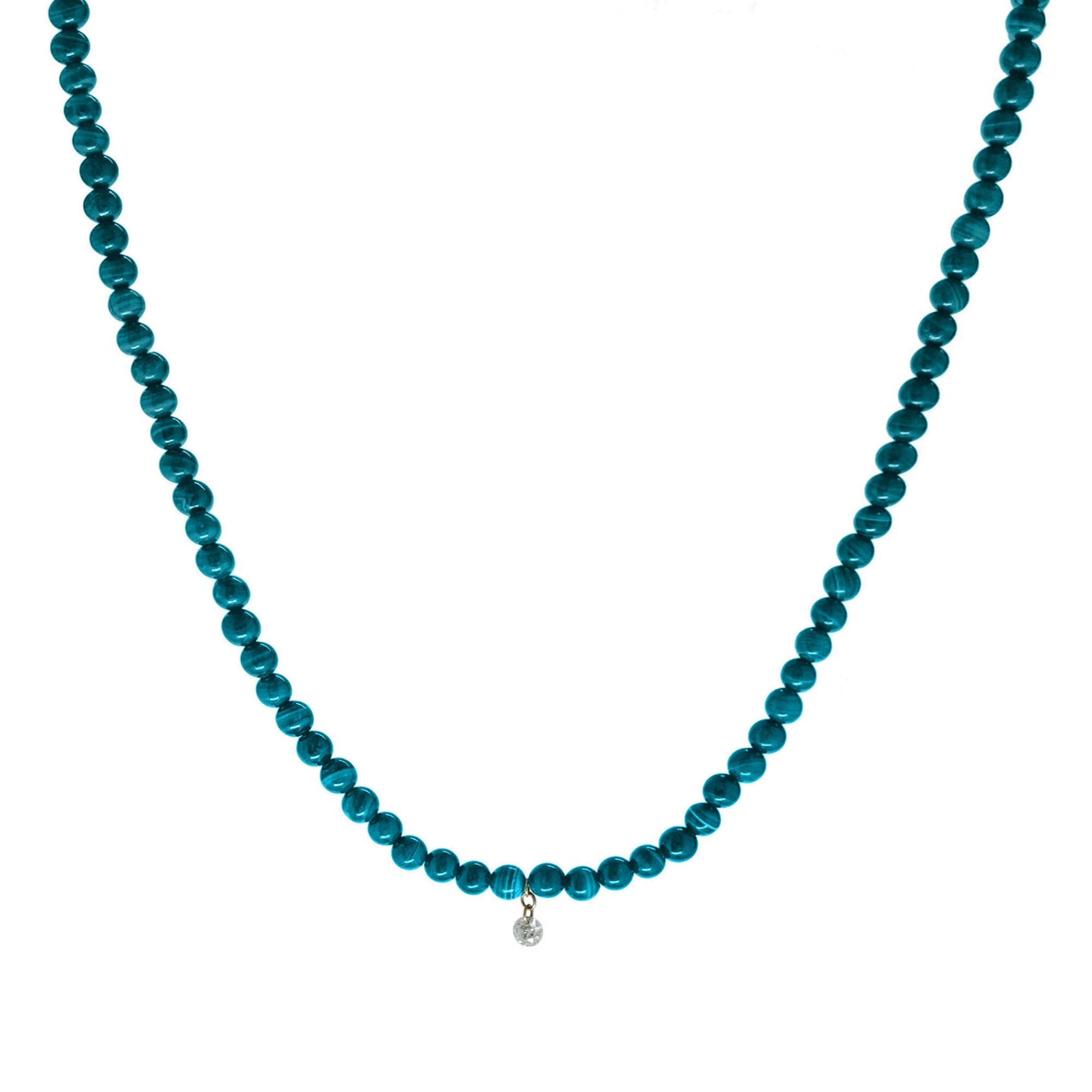 2qty RELIQUAT 995€/ QTY IN : 3-QTY OUT : 0- ST : 0% // Collier semi-précieux 137 malachites -Jaune