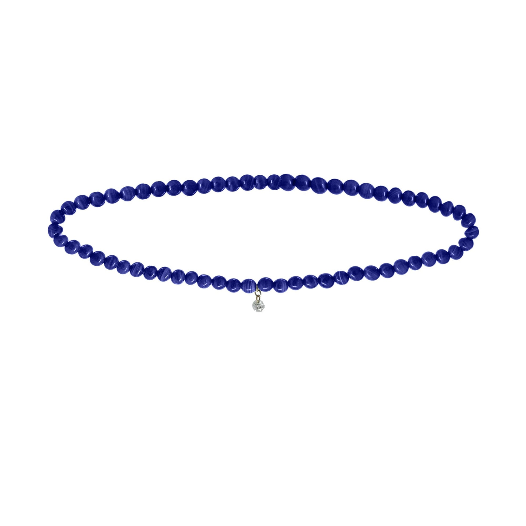 Bracelet Aphrodite en lapis-lazuli serti d'un diamant - Or Jaune