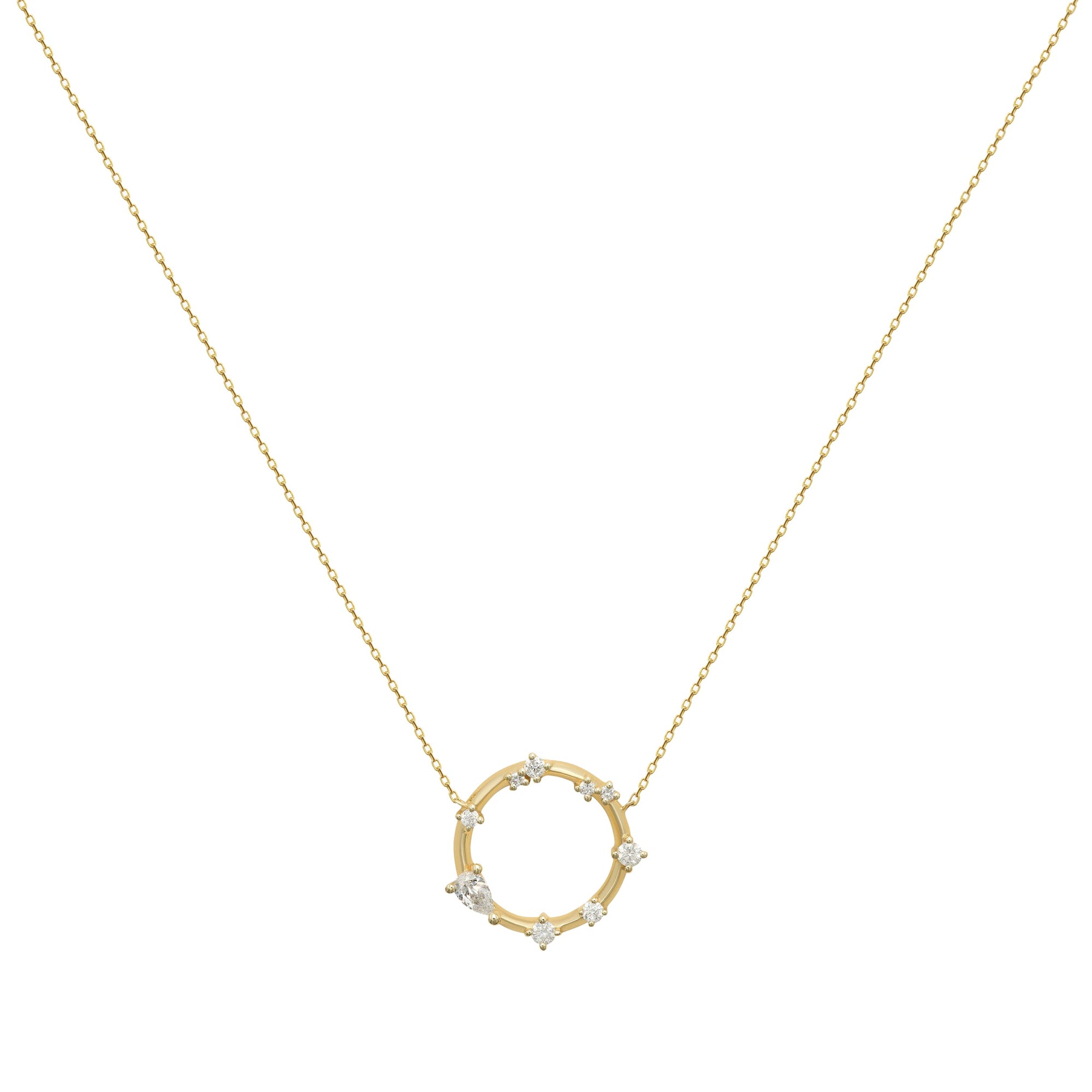 Collier de mariage Danaé cercle serti de diamants - Or Jaune
