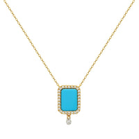Collier Iris octogonal pavé de diamants - Or Jaune