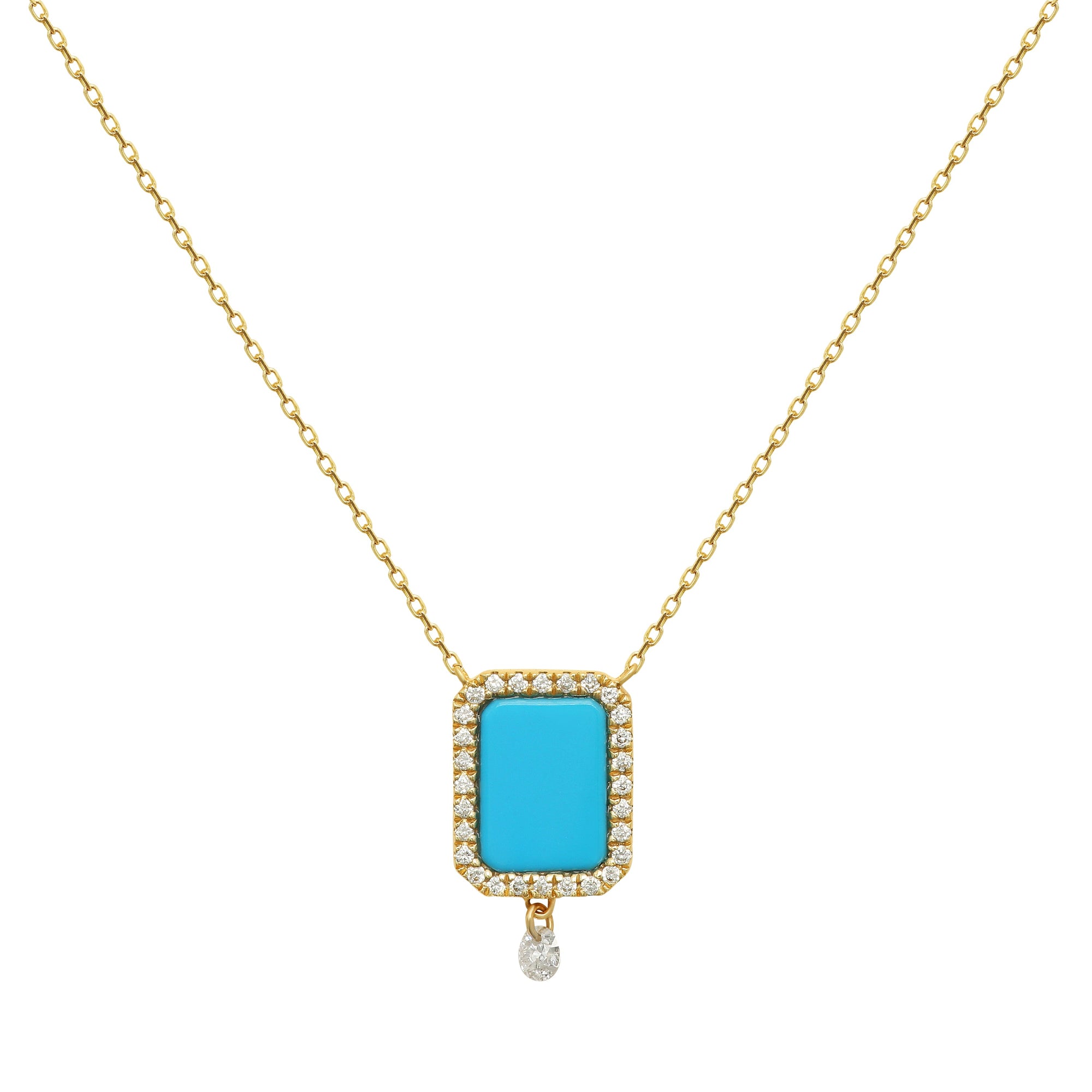Collier Iris octogonal pavé de diamants - Or Jaune
