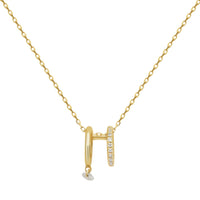 Collier Zeus double anneaux serti de diamants - Or Jaune