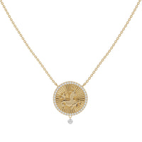 Collier Céleste Médaillon Bélier serti de diamants - Or Jaune