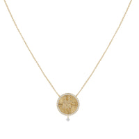 Collier Céleste Médaillon Gémeaux serti de diamants - Or Jaune
