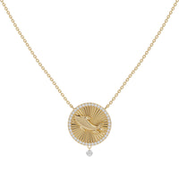 Collier Céleste Médaillon Poissons serti de diamants - Or Jaune