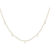 Collier de perles Aphrodite serti de diamants - Or Jaune