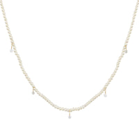 Collier de perles Aphrodite serti de diamants - Or Jaune
