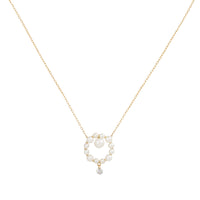 Collier Aphrodite orné de perles & serti d'un diamant - Or Jaune