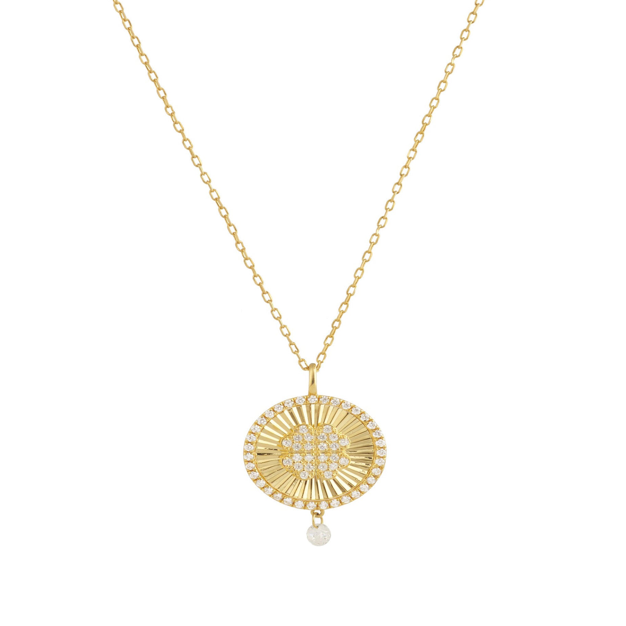 Collier Talisman Porte-bonheur Trèfle - Plaqué Or