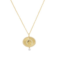 Collier Talisman Porte-bonheur Fer à cheval serti de diamants - Plaqué Or