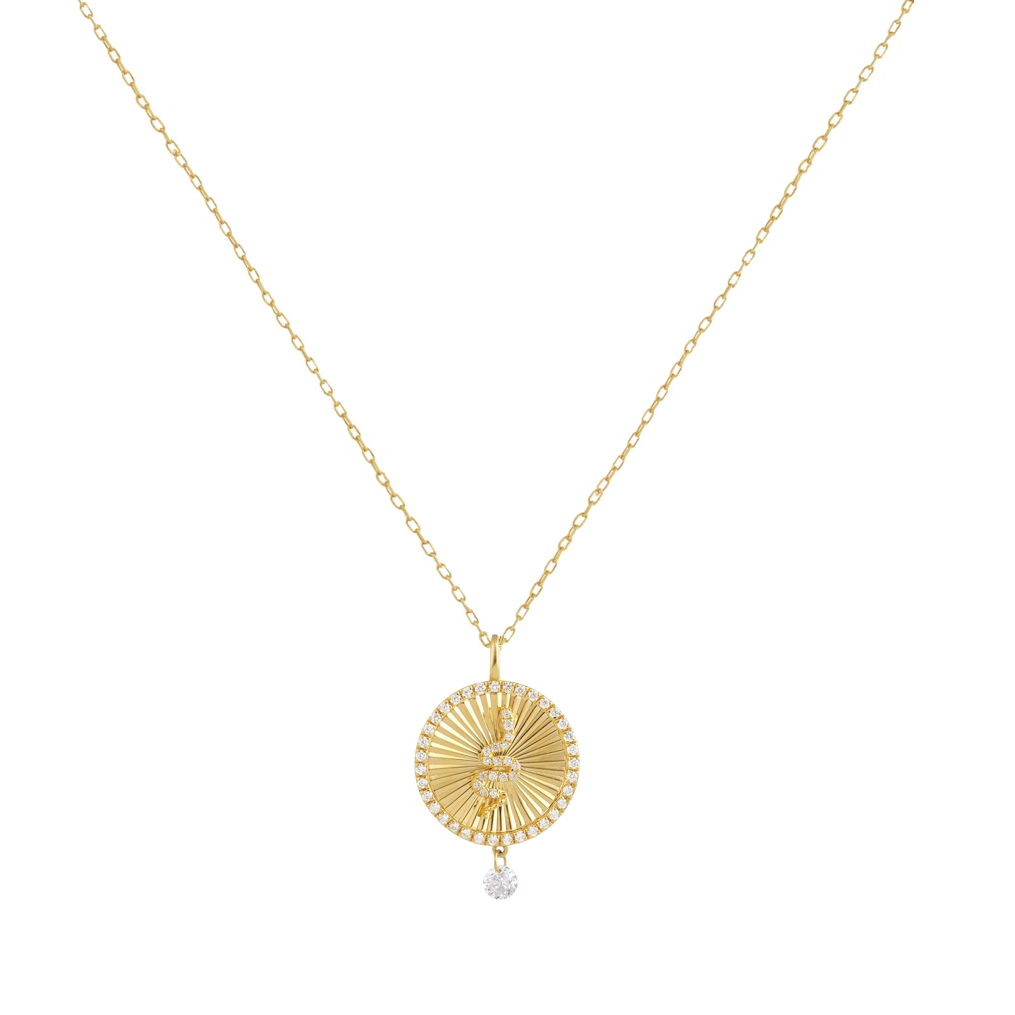 Collier Talisman Porte-bonheur Serpent - Plaqué Or