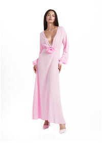 Robe longue Nadia en soie - Candy