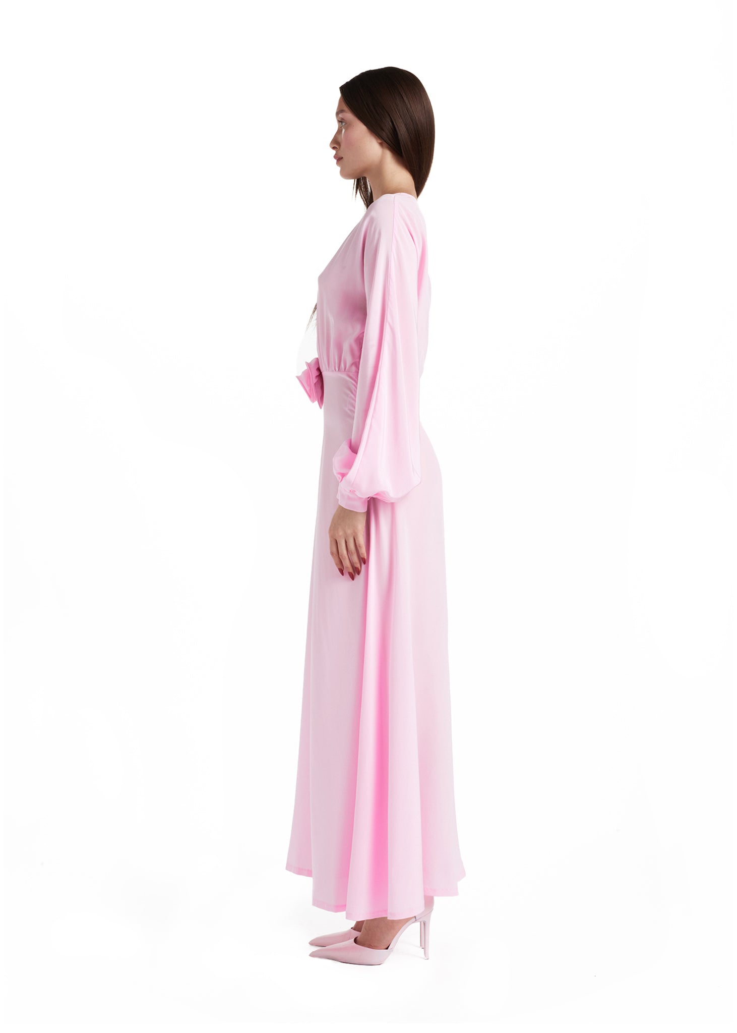 Robe longue Nadia en soie - Candy