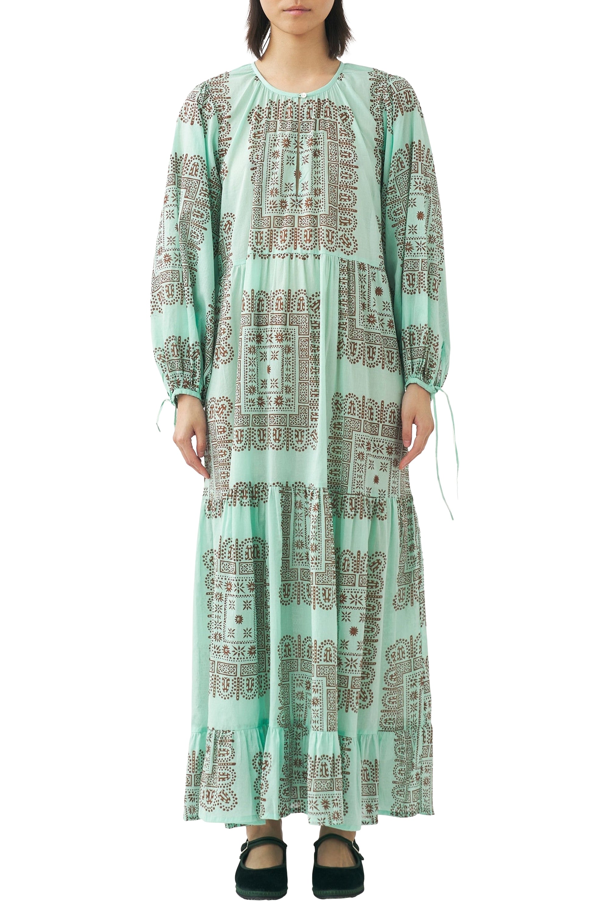 Robe longue imprimée Nalii - Aqua
