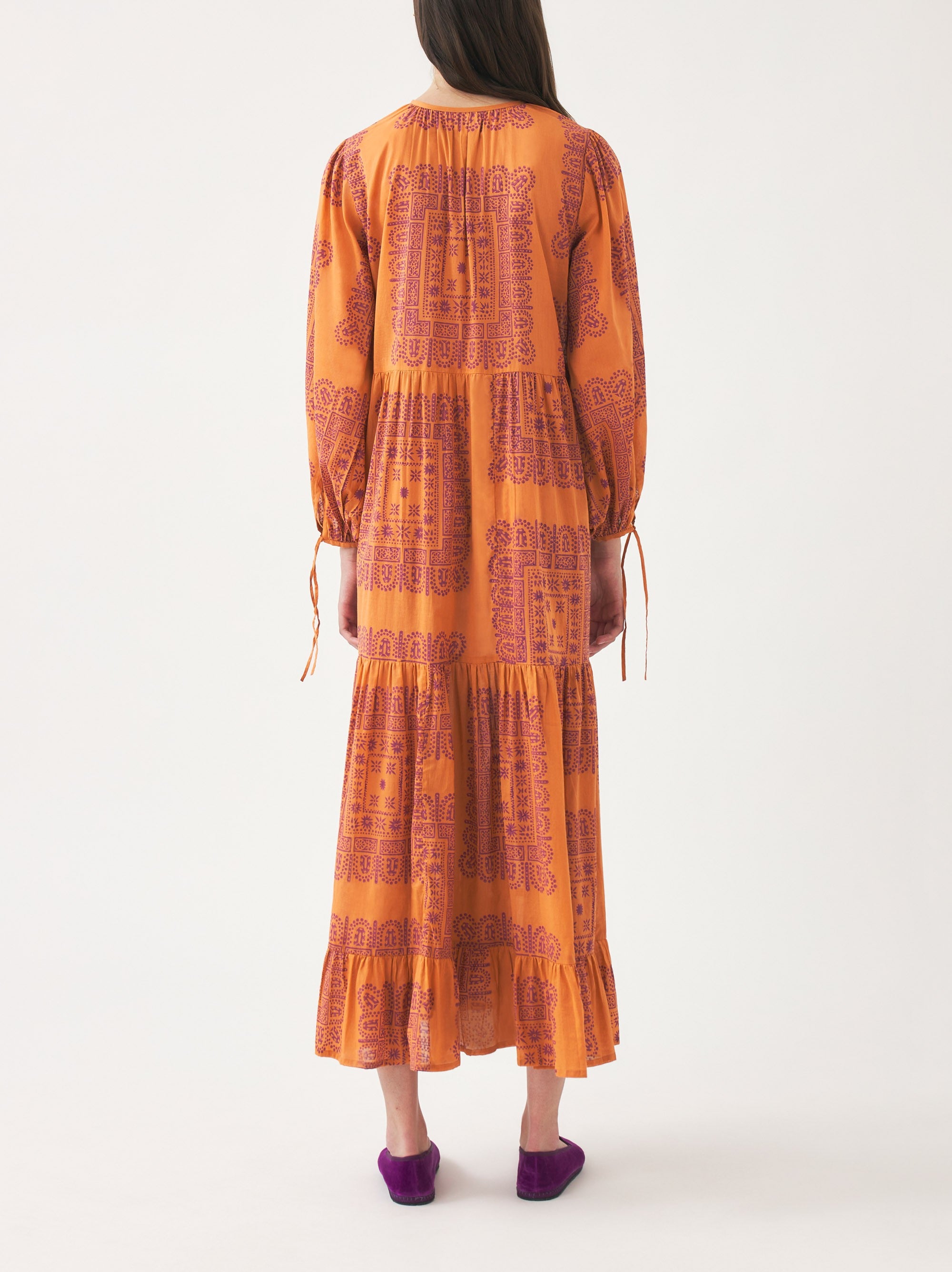 Robe longue imprimée Nalii - Rust
