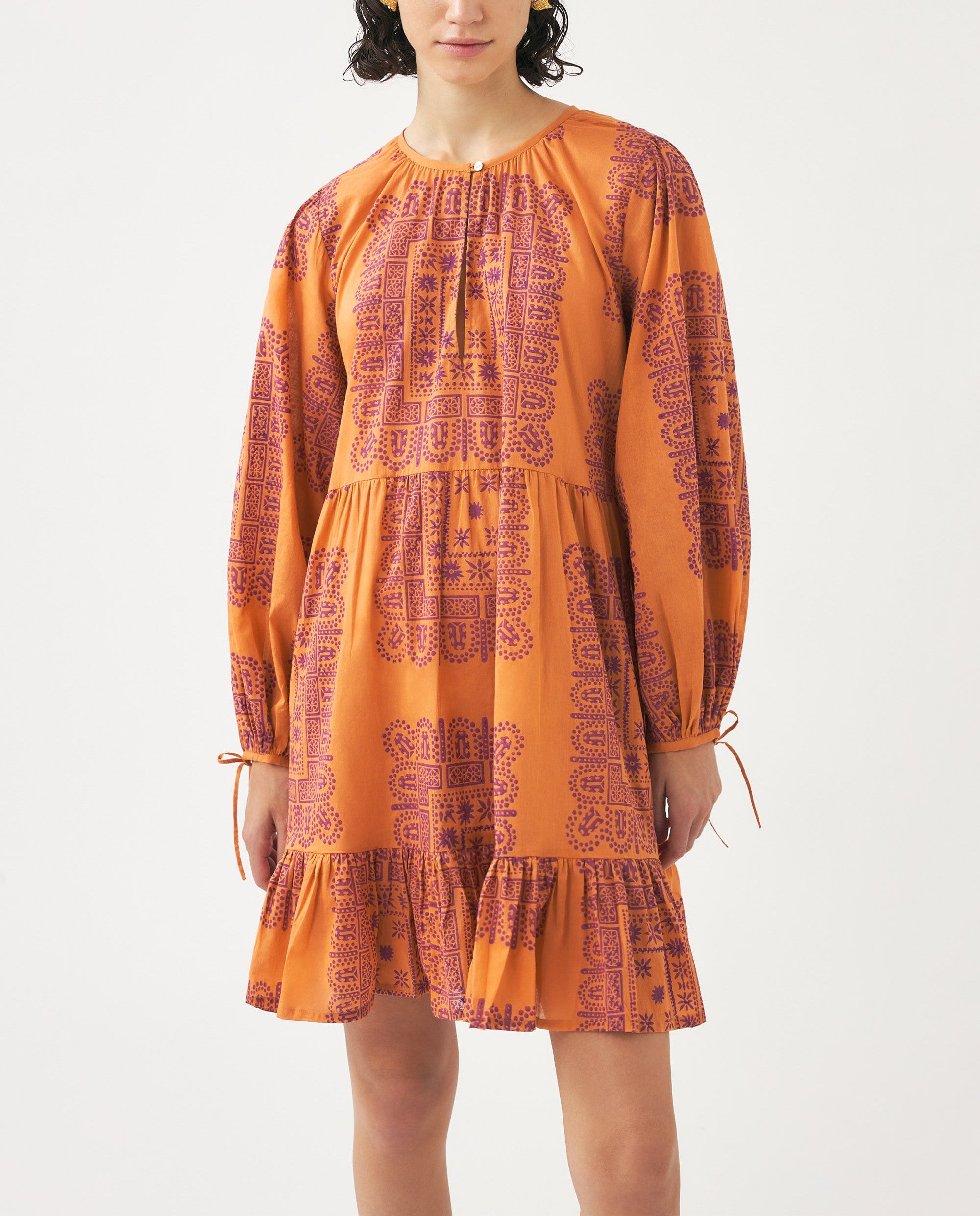 Robe courte imprimée Nalii - Rust
