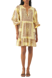 Robe courte imprimée Nalii - Yellow