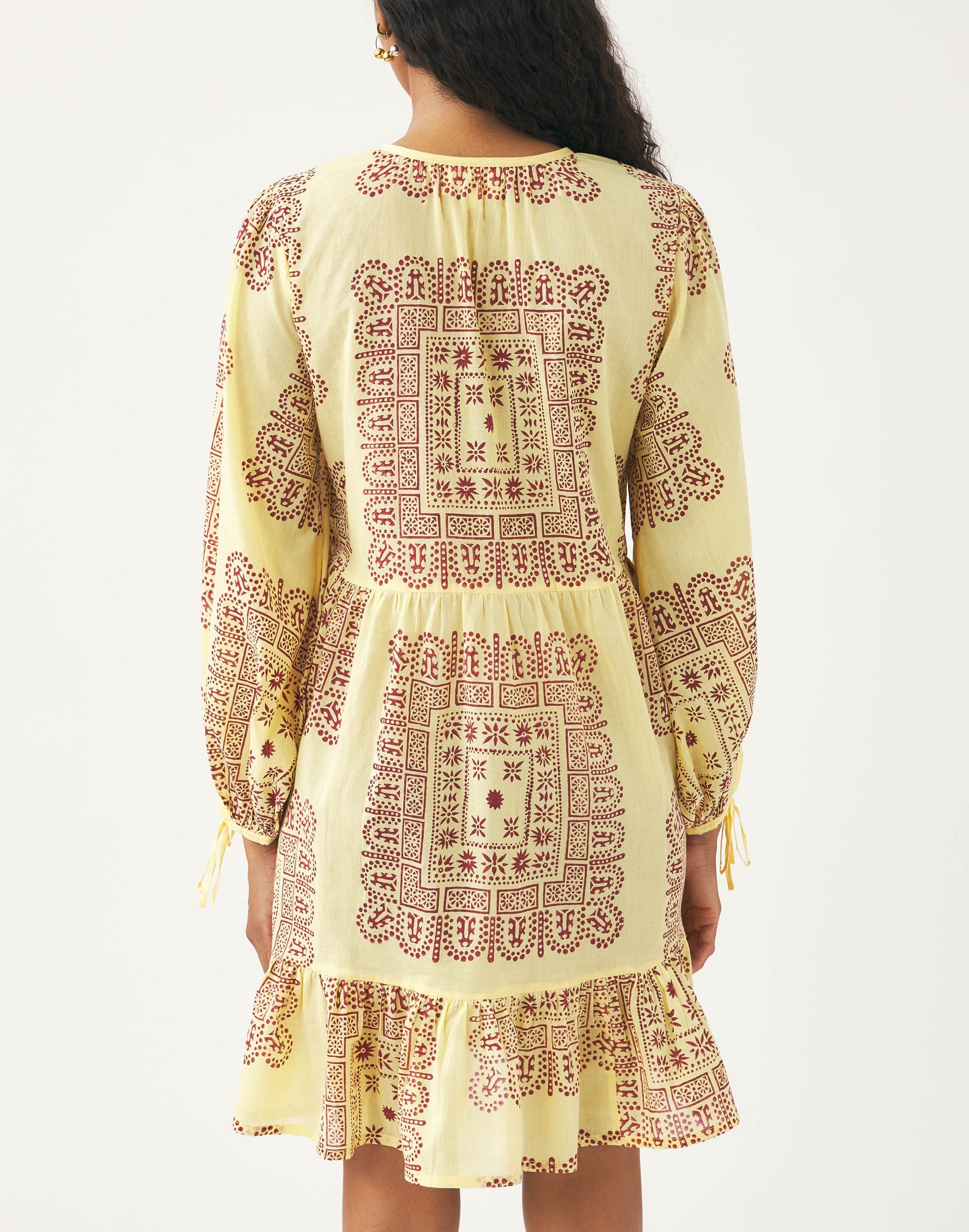 Robe courte imprimée Nalii - Yellow