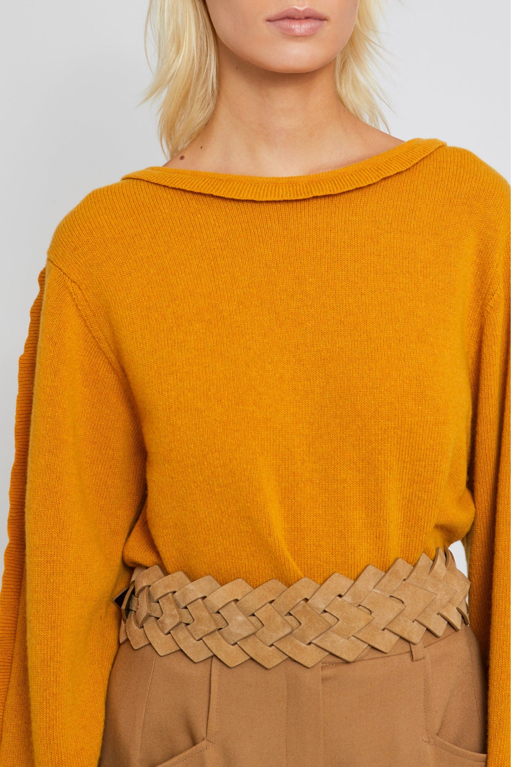 Pull Namid à manches longues en laine - Mustard