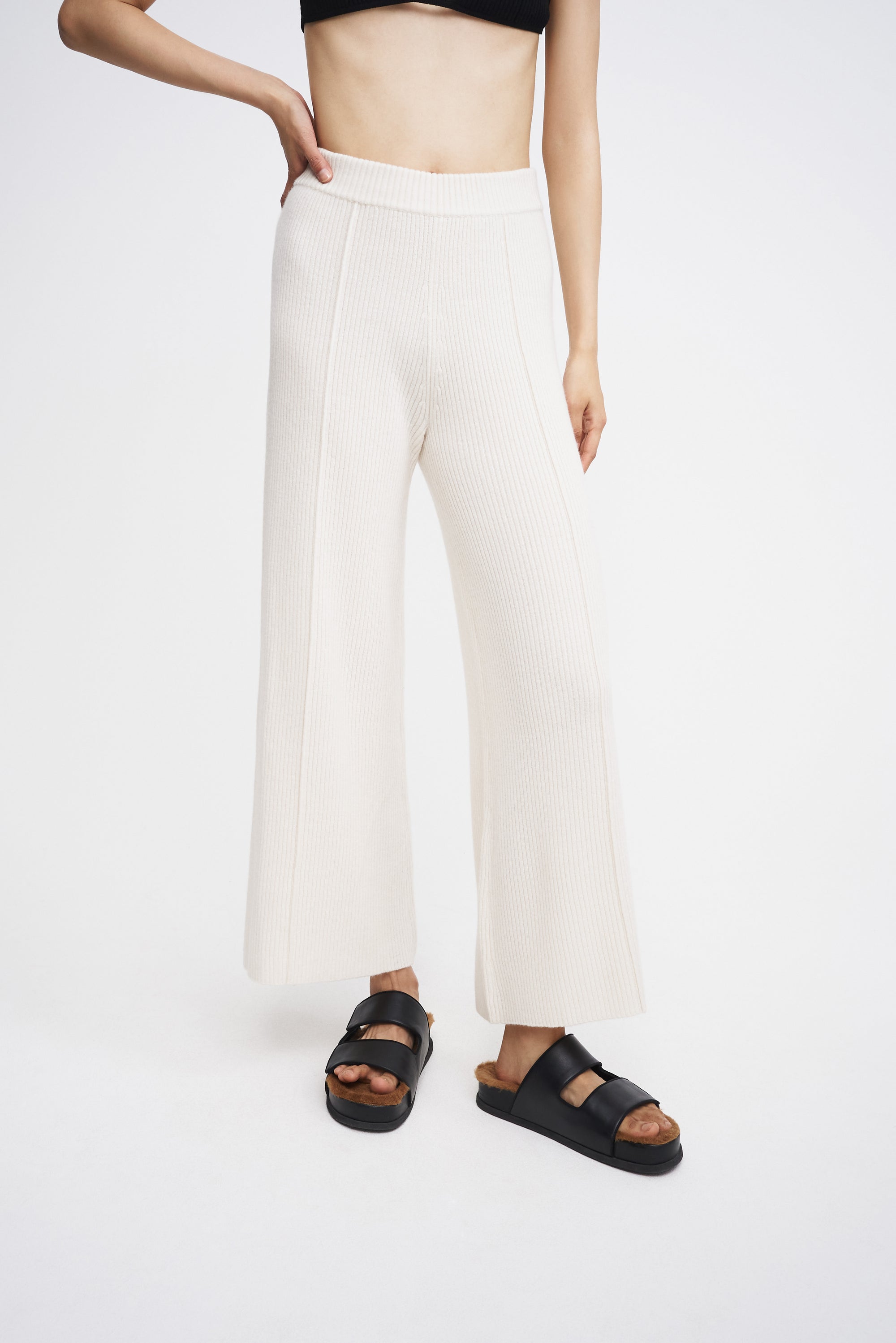 Nancy wool and cashmere trousers - Cream