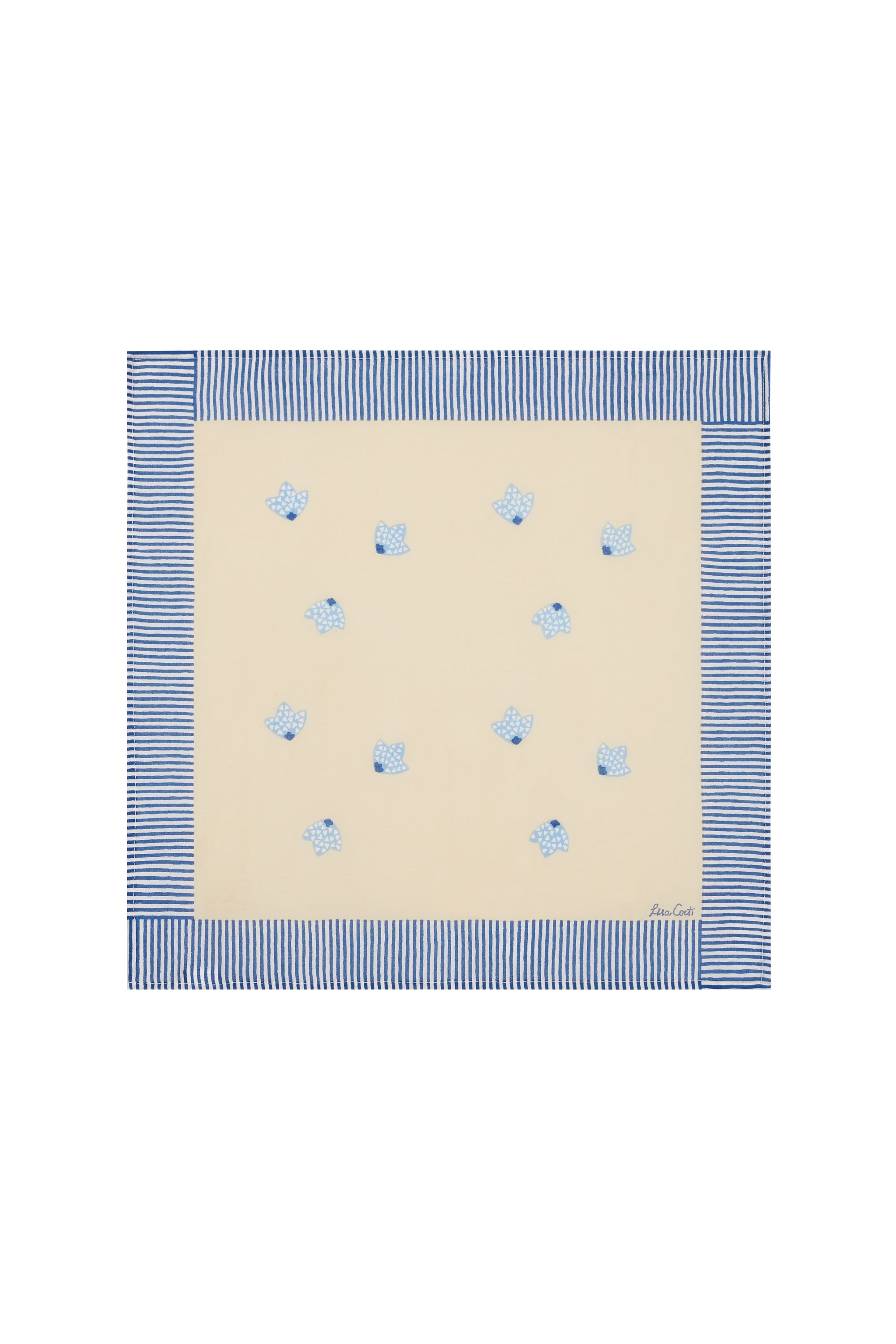RECO PRIX : 17,5 // Cotton Napkin 50X50Cm Cutter Brooks X Lisa Corti Indonesian Natural Cold Butterfly