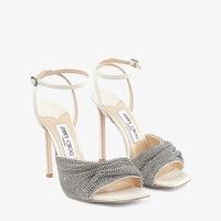Sandales Naria avec résille et cristaux 110 en cuir - Latte & Crystal
