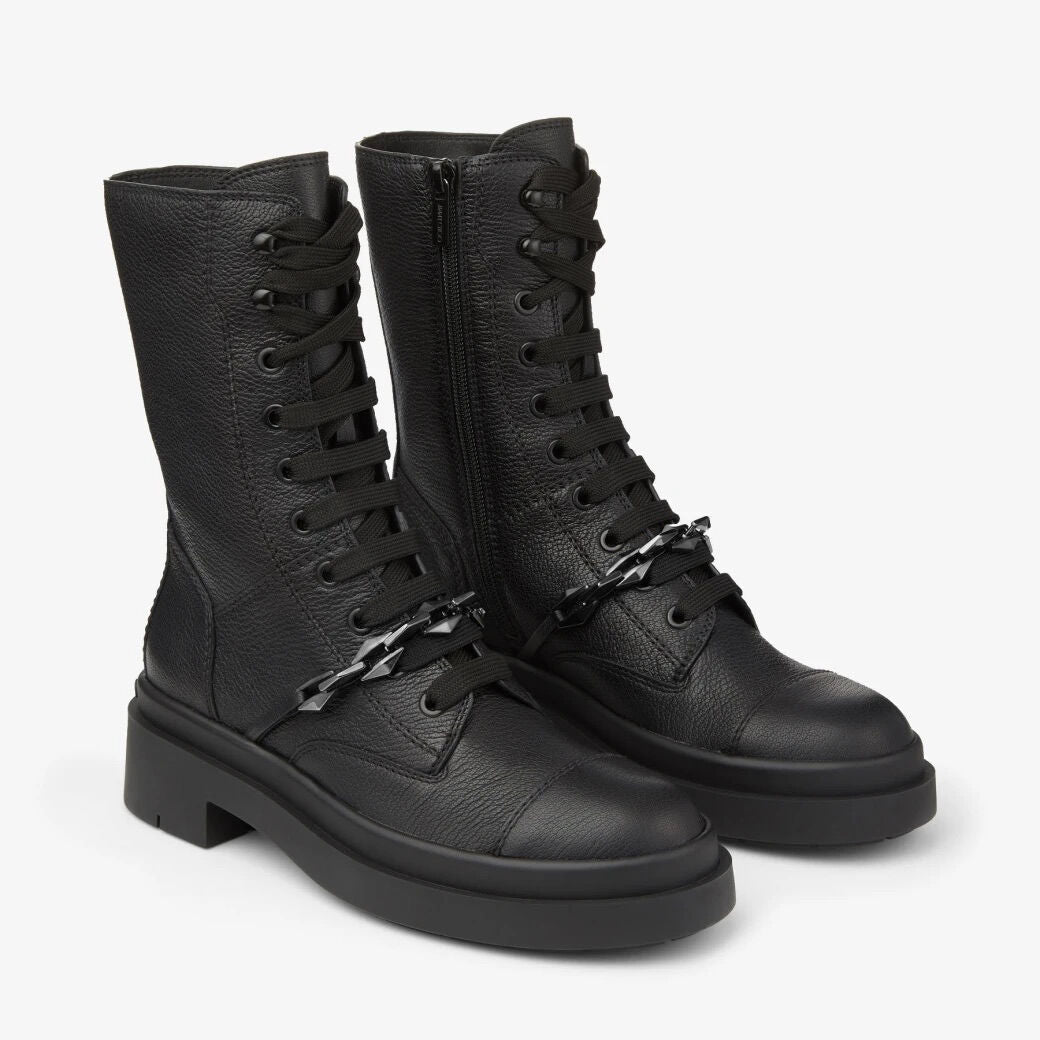 Nari leather boots - Black & Anthracite