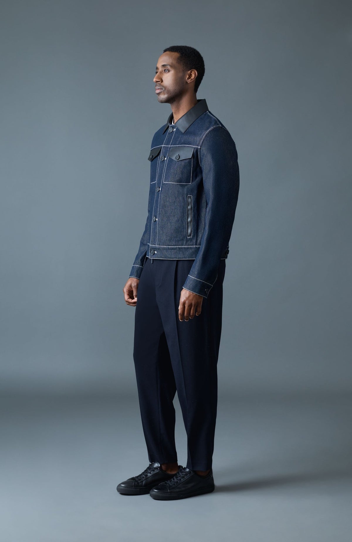 Denim Men's Buttoned Jacket