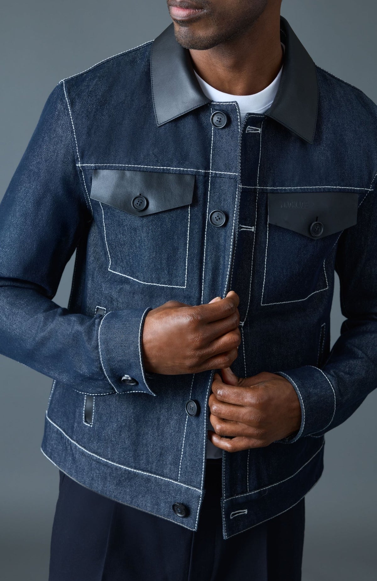 Denim Men's Buttoned Jacket