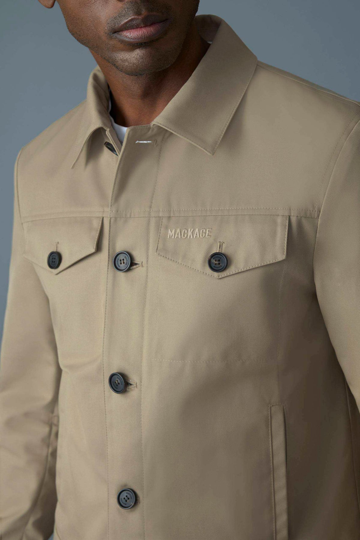 Light Camel Men's Mixed Media Jacket