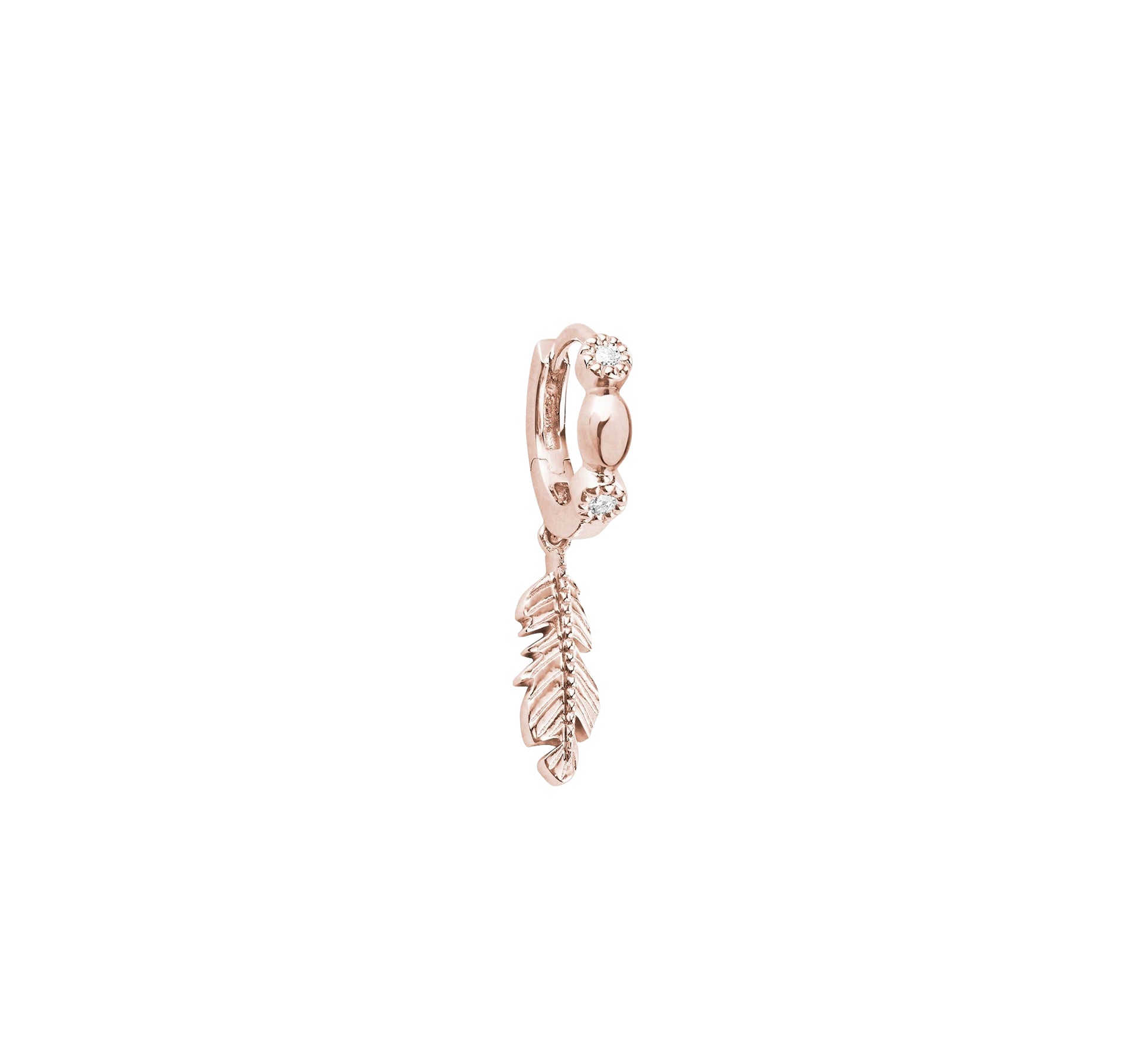 Mono créole Navajo petit modèle en or rose 18K sertie de diamants - Or rose