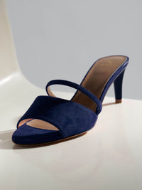 18qty NEW / Mules Ines 70 en cuir suédé - Blue