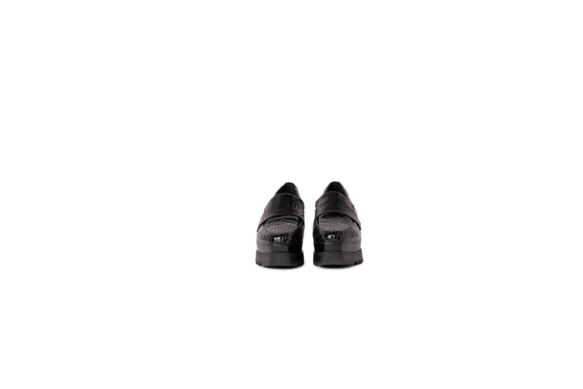 Plateforme Naya en cuir verni - Black