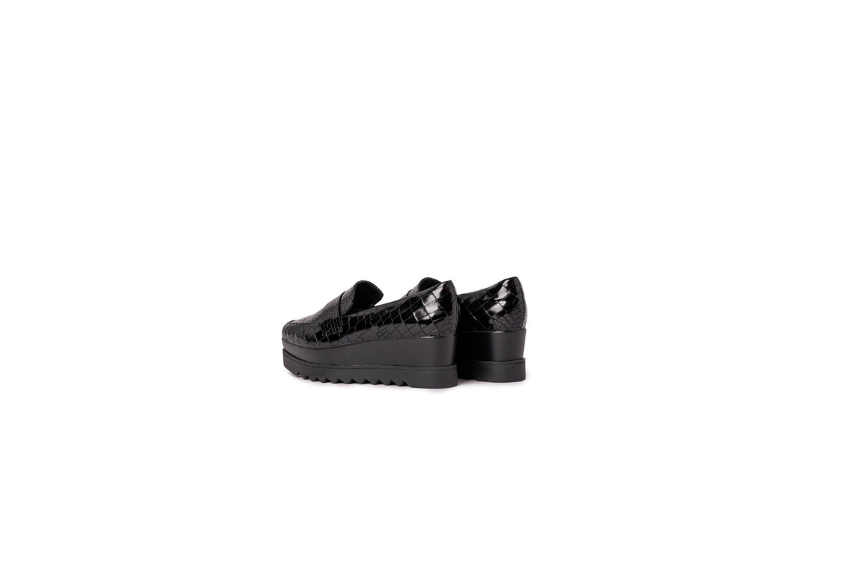 Plateforme Naya en cuir verni - Black