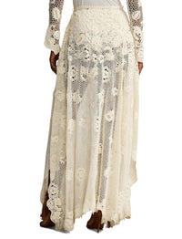 Robe à coupe évasée en soie - Crème