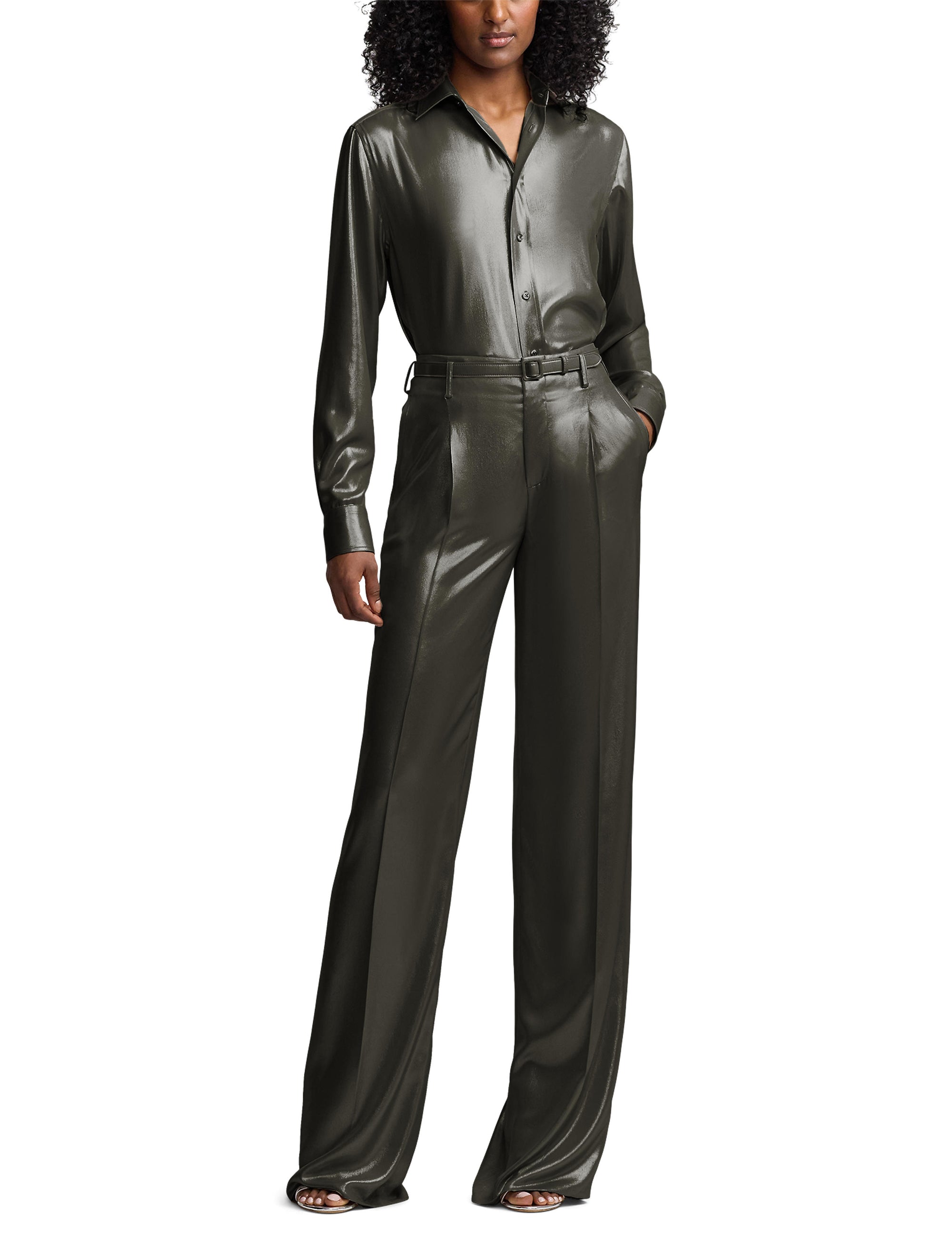 Pantalon Acklie en georgette lamée - Asteroid
