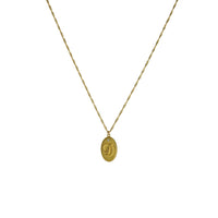 Collier Médaillon Lettre D serti d'un diamant - Or Jaune