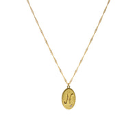 Collier Médaillon Lettre N serti d'un diamant - Or Jaune