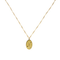 Collier Médaillon Lettre N serti d'un diamant - Or Jaune