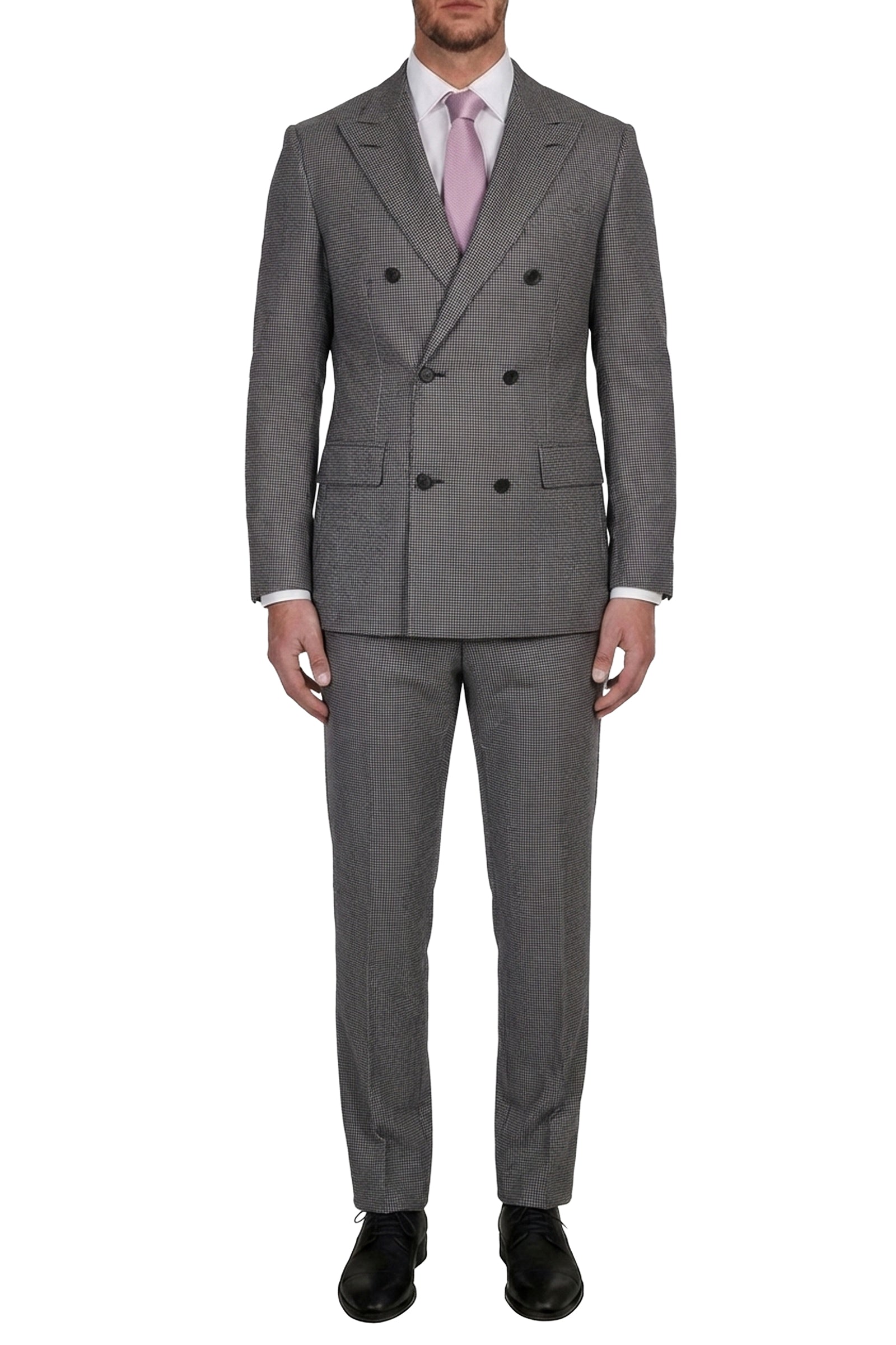 Veste blazer croisée à motif en cuir - Gris