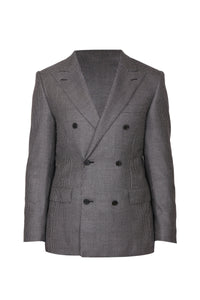Veste blazer croisée à motif en cuir - Gris