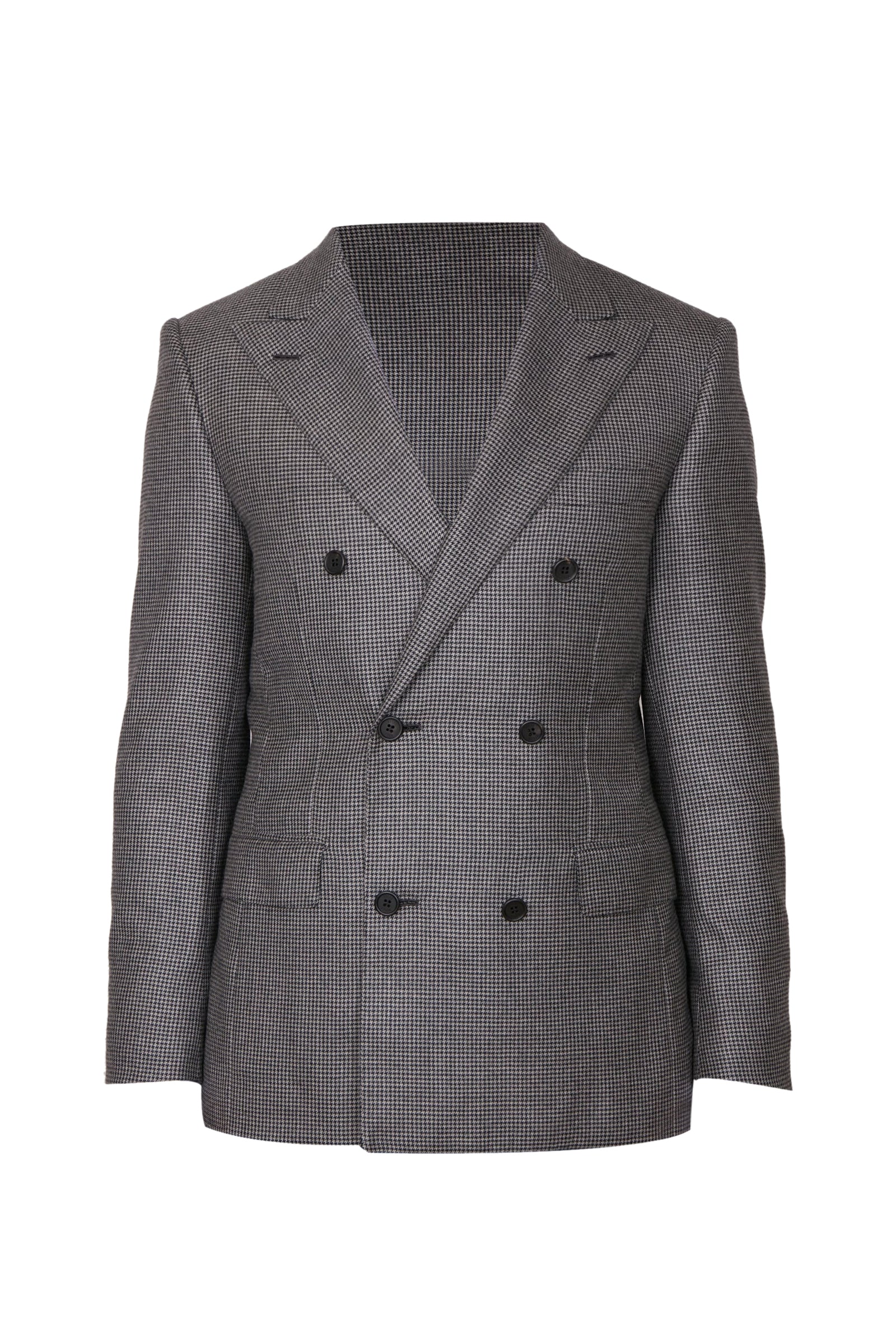 Veste blazer croisée à motif en cuir - Gris