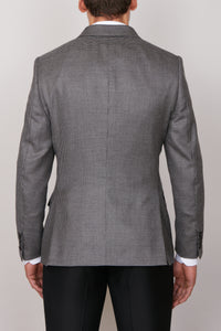 Veste blazer croisée à motif en cuir - Gris