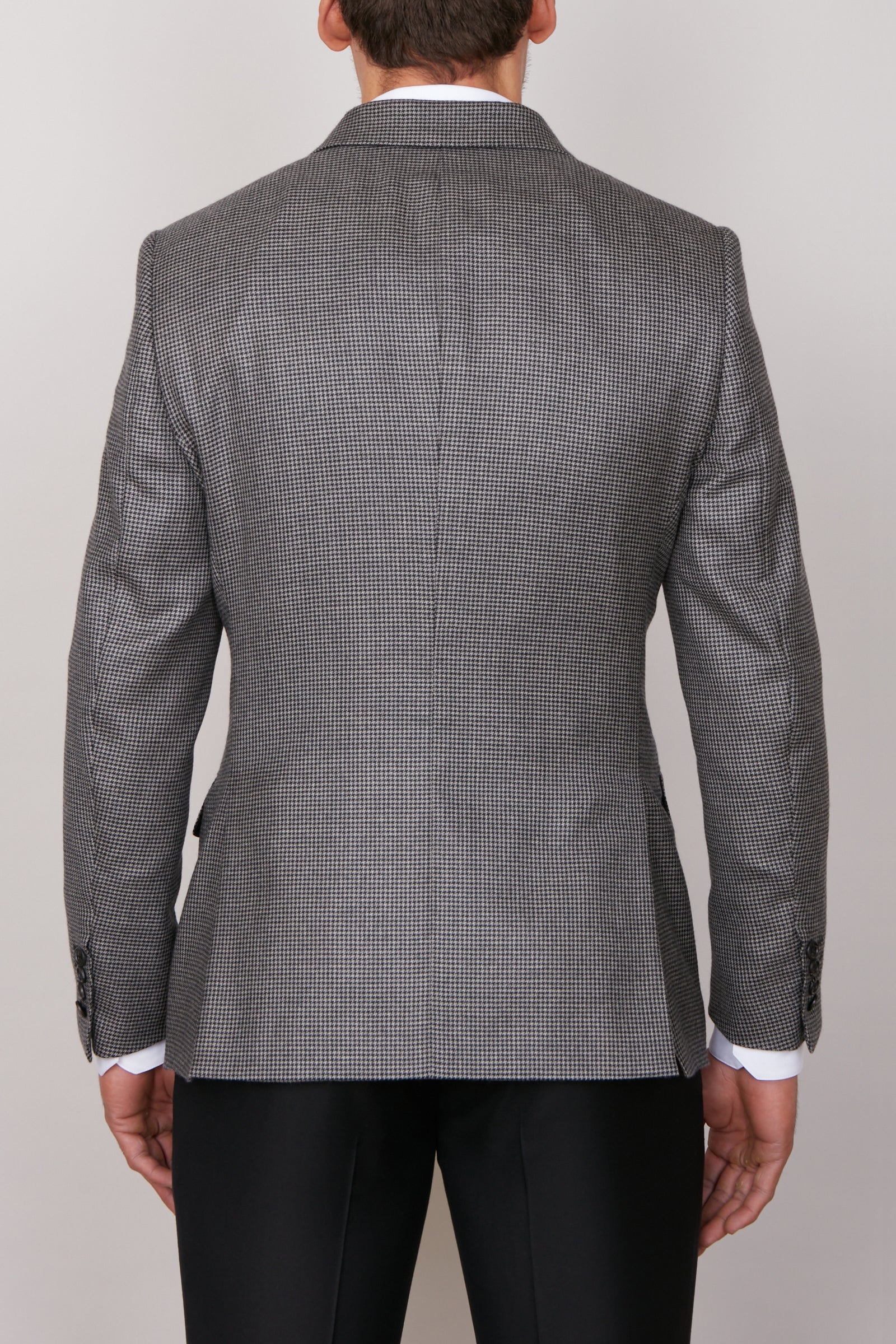 Veste blazer croisée à motif en cuir - Gris