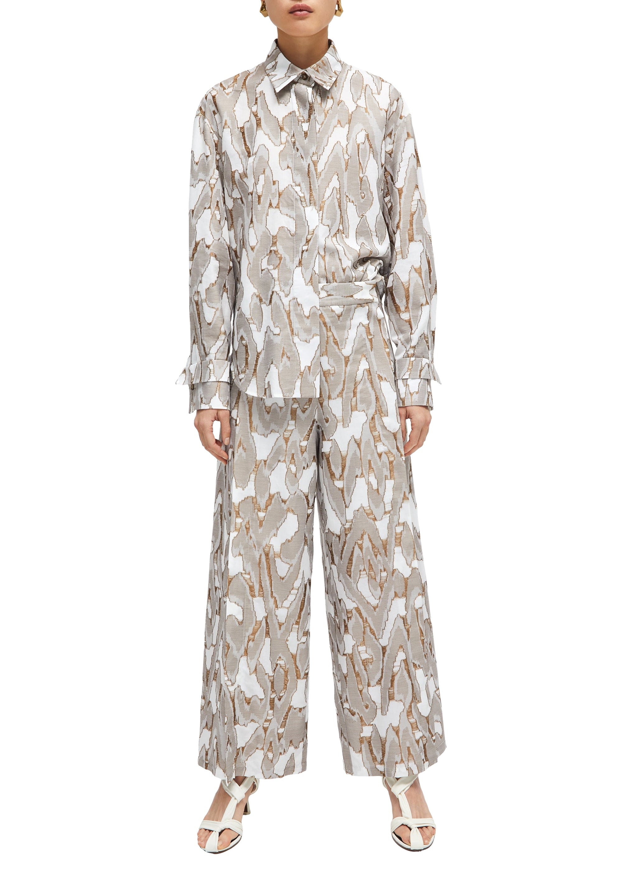 Nebraska wide-leg trousers - Beige