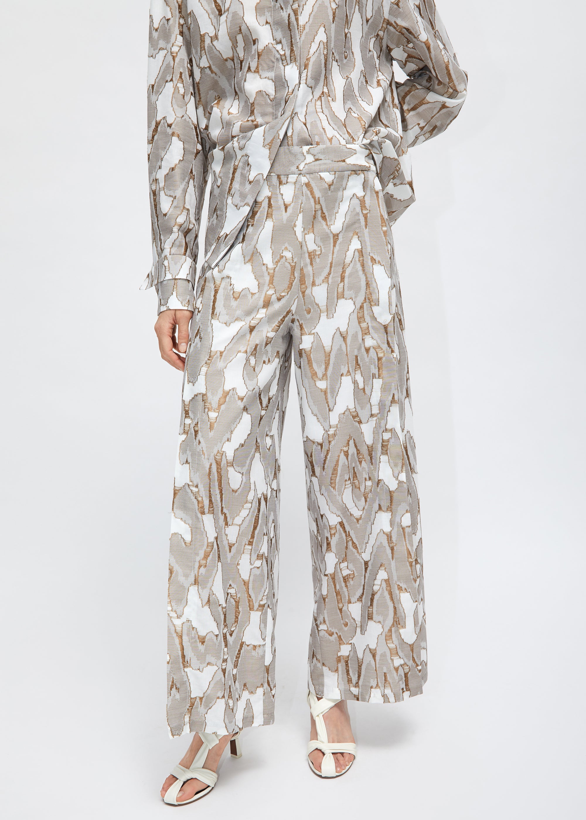 Nebraska wide-leg trousers - Beige